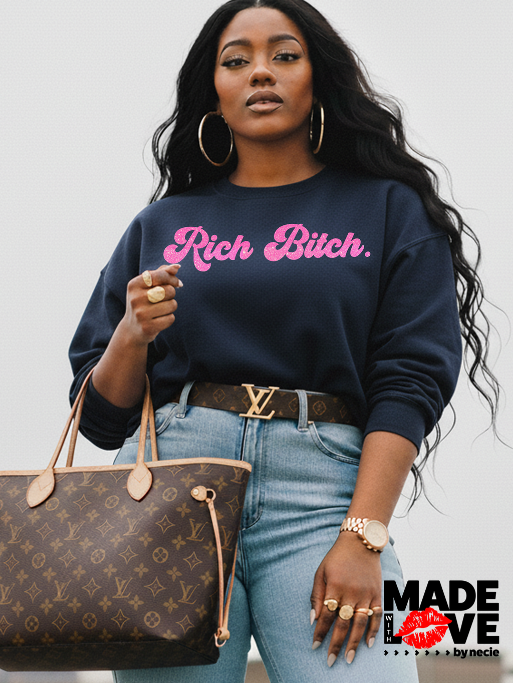 Rich B!tch Crewneck Sweatshirt